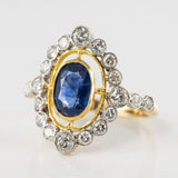 Pompadour ring Sapphire and Diamonds