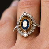 Pompadour ring Sapphire and Diamonds