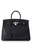 Pre-Owned Hermès Noir Taurillon Clemence Birkin 35