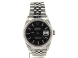 Pre Owned Mens Rolex Stainless Steel Datejust with a Black Dial 16220