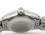 PRE OWNED LADIES ROLEX STAINLESS STEEL OYSTER PERPETUAL WITH A BLACK DIAL 6718