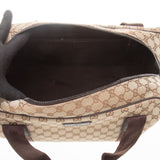 Gucci 268163 Beige/Ebony GG Fabric with Brown Leather Trim Carry-On Travel Bag