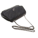 Chanel A90693 Black Calf Leather Quilted Chain Bag