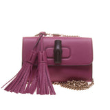 Gucci 387612 Purple Bamboo Daily Leather Chain Bag