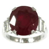 Platinum estate diamond engagement ring