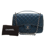 Chanel A94179 Teal Blue Lambskin Quilted Large Chain Bag