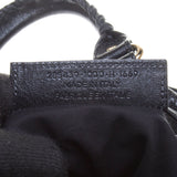 Balenciaga Black Lambskin Gold Giant 12 Mini Pom Pon Handbag