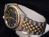 Pre Owned Mens Rolex Two-Tone Datejust with a Black Dial 1601