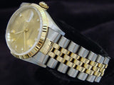 Pre Owned Mens Rolex Two-Tone Datejust with a Gold Diamond Dial 16233
