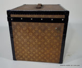 1900s Louis Vuitton Woven Monogram Hat Trunk with Key