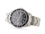 PRE OWNED MENS ROLEX STAINLESS STEEL GMT MASTER II WITH A BLACK DIAL 16710