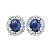TAK FOOK - 18K SAPPHIRE DIAMOND EARRINGS