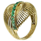 60s gold estate ring with emeralds