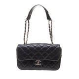 Chanel A90211 Navy Perforated Lambskin Quilted Shoulder Bag