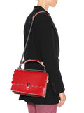 Medium Kan I Red Smooth Leather Shoulder Bag