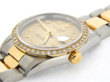 Pre Owned Mens Rolex Two-Tone Datejust Diamond Gold Champagne 16233