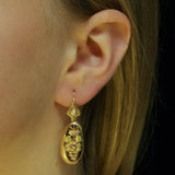 Victorian gold long pendent earrings