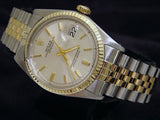 Pre Owned Mens Rolex Two-Tone Datejust with a Silver Dial 1601