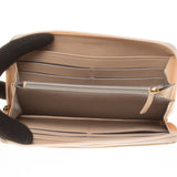 Chanel Beige Grained Zip Around Wallet