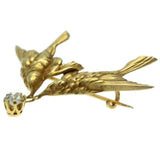 Victorian gold  two swallows brooch