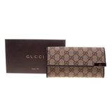 Gucci 291099 Beige/Ebony GG Fabric Continental Long Wallet