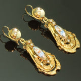 Gold Biedermeier  long pendant earrings