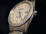 Pre Owned Mens Rolex Stainless Steel Datejust White MOP Diamond 16030