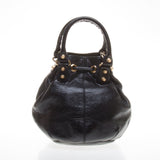 Balenciaga Black Lambskin Gold Giant 12 Mini Pom Pon Handbag