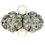 Estate ring with diamonds and pearls