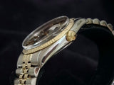 Pre Owned Mens Rolex Two-Tone Datejust with a Black Dial 16013