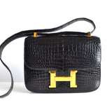 Hermes Constance 23 Black Crocodile Porosus
