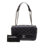 Chanel A90211 Navy Perforated Lambskin Quilted Shoulder Bag