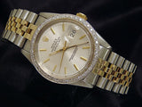 Pre Owned Mens Rolex Two-Tone Datejust Diamond with a Silver Dial 16013