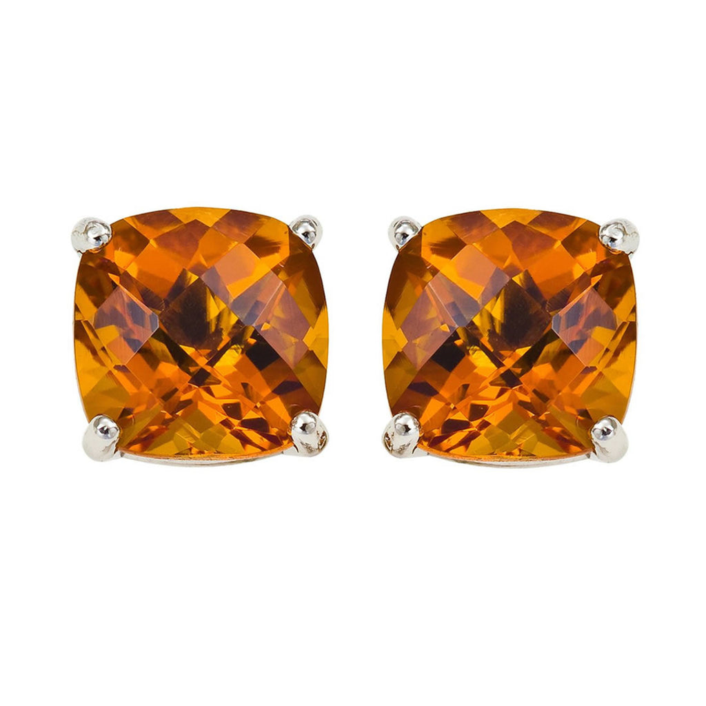Sterling Silver Citrine Studs - Special Cut