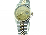 Pre Owned Mens Rolex Two-Tone Datejust with a Gold Diamond Dial 16013