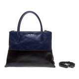 Miu Miu Navy / Black Shiny Calf Leather Handbag
