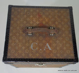 1900s Louis Vuitton Woven Monogram Hat Trunk with Key