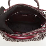 Miu Miu Burgundy Shiny Calf Leather Matelasse Lux Handbag