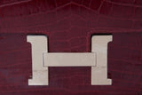 Pre-Owned Hermès Rouge Crocodile Niloticus Lisse Constance 23