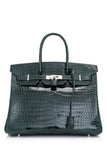 Vert Fonce Porosus Crocodile Lisse Birkin 35