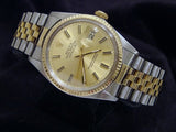 Pre Owned Mens Rolex Two-Tone Datejust with a Gold Champagne Dial 16013