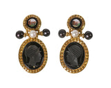 onyx intaglio drop earrings