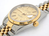 Pre Owned Mens Rolex Stainless Steel Datejust with a Gold Anniversary Dial 16233