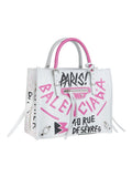 Papier A4 Mini Zip Around Graffiti Leather Tote