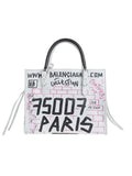 Papier A4 Mini Zip Around Graffiti Leather Tote