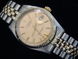 Pre Owned Mens Rolex Two-Tone Datejust with a Gold Champagne Dial 1601