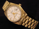 Pre Owned Mens Rolex Yellow Gold Datejust with a White Dial 16018