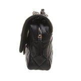 Chanel A90838 Black Calf Leather Quilted Chain Bag