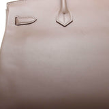 Hermes Gris Tourterelle Swift Leather Guilloche Buckle Birkin 35cm ( Q Stamp)