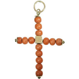 Antique blood coral cross pendant